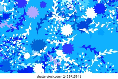 Light Pink, Blue vector elegant template with flowers Flowers with gradient on white background. Pattern for wallpapers, coloring books.