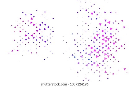 Light Pink, Blue vector geometric simple minimalistic background, which consist of triangles on white background. Triangular pattern with gradient for your business design. 