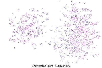 Light Pink, Blue vector geometric simple minimalistic background, which consist of triangles on white background. Triangular pattern with gradient for your business design. 