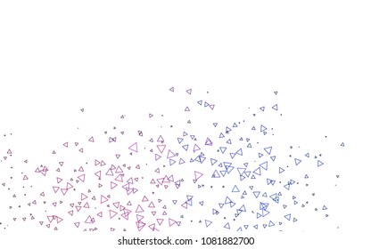 Light Pink, Blue vector geometric simple minimalistic background, which consist of triangles on white background. Triangular pattern with gradient for your business design. 