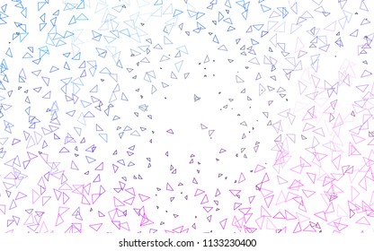 Light Pink, Blue vector geometric simple minimalistic background, which consist of triangles on white background. Triangular pattern with gradient for your business design. 