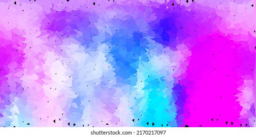 Hellrosa, blaue, geometrische, polygonale Tapete. Mosaikfarbige Illustration mit Dreieckskonzept. Die beste Wahl für Ihr Design.