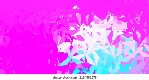 Diseño poligonal geométrico de vector azul y rosa claro. Nueva ilustración colorida con formas de triángulos degradados. Diseño de páginas de aterrizaje.
