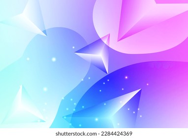 Light Pink, Blue vector Glitter abstract illustration with connection of triangle structure. Blurred bubbles on abstract background with colorful gradient. Modern template for landing page.