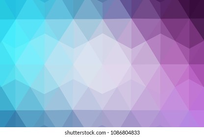 Light Pink, Blue vector gradient triangles texture. Colorful abstract illustration with triangles. Brand new style for your business design.