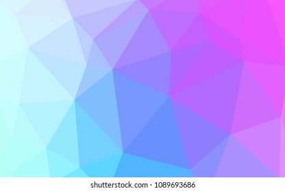 Light Pink, Blue vector gradient triangles template. Creative illustration in halftone style with triangles. Template for cell phone's backgrounds.
