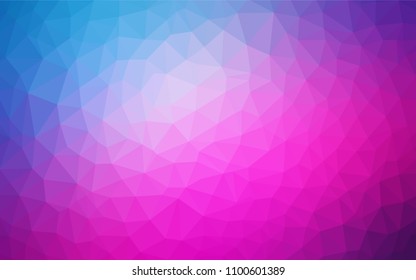 Light Pink, Blue vector gradient triangles template. Shining polygonal illustration, which consist of triangles. A new texture for your web site.