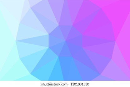 Light Pink, Blue vector gradient triangles texture with a gem in a centre. Illustration in abstract style with triangles. Triangular pattern for your design.