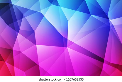 Light Pink, Blue vector gradient triangles pattern. Creative illustration in halftone style with triangles. A new texture for your web site.