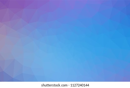 Light Pink, Blue vector gradient triangles pattern. Triangular geometric sample with gradient.  New template for your brand book.