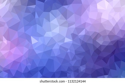 Light Pink, Blue vector gradient triangles texture. A sample with polygonal shapes. Completely new template for your banner.