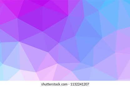 Light Pink, Blue vector gradient triangles pattern. A completely new color illustration in a polygonal style. Best triangular design for your business.