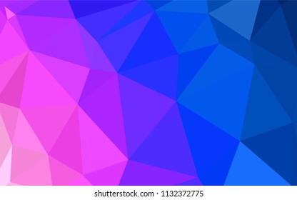 Light Pink, Blue vector gradient triangles texture. Geometric illustration in Origami style with gradient.  Template for cell phone's backgrounds.
