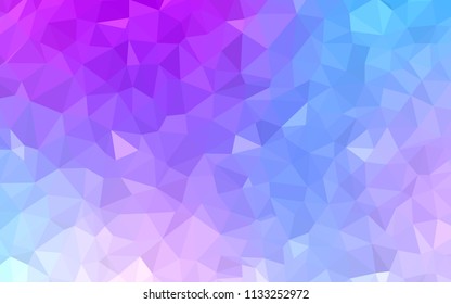 Light Pink, Blue vector gradient triangles texture. Geometric illustration in Origami style with gradient.  Polygonal design for your web site.