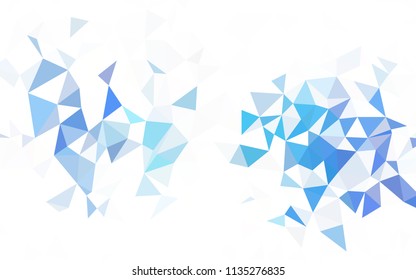 Light Pink, Blue vector gradient triangles pattern. Geometric illustration in Origami style with gradient.  A completely new design for your leaflet.