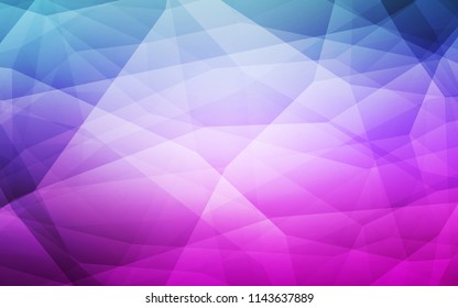 Light Pink, Blue vector gradient triangles texture. Triangular geometric sample with gradient.  Triangular pattern for your design.