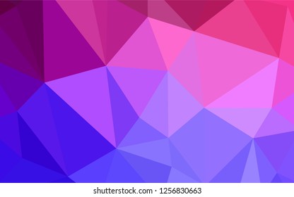 Light Pink, Blue vector gradient triangles template. Shining polygonal illustration, which consist of triangles. Brand new design for your business.