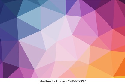 Light Pink, Blue vector gradient triangles template. Shining polygonal illustration, which consist of triangles. A completely new design for your leaflet.