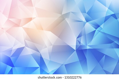 Light Pink, Blue vector gradient triangles texture. Glitter abstract illustration with an elegant triangles. Template for cell phone's backgrounds.
