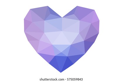 Light Pink, Blue vector greeting Card Happy Valentine's Day. Lettering with hearts on the white polygonal background. Colored triangular illustration for your business.