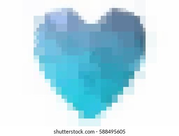 Light Pink, Blue vector greeting Card Happy Valentine's Day. Lettering with hearts on the white polygonal background. Colored rectangular illustration for your business.