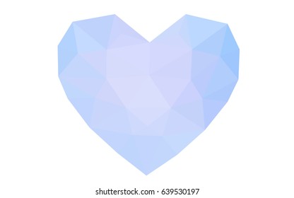 Light Pink, Blue vector greeting Card Happy Valentine's Day. Lettering with hearts on the white polygonal background. Colored triangular illustration for your business.