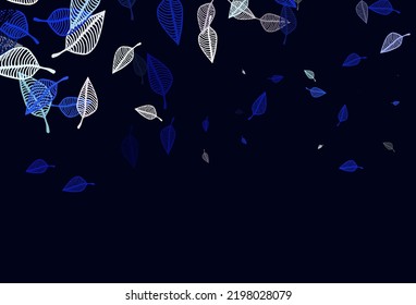 Light Pink, Blue vector hand painted backdrop. Doodle illustration of leaves in Origami style with gradient. Brand new design for your business.