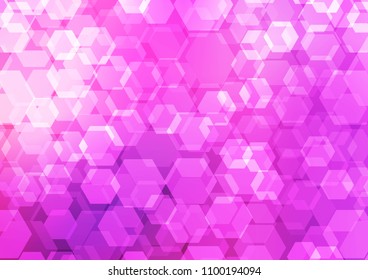 Light Pink, Blue vector hexagon mosaic pattern. Colorful illustration in abstract style with gradient. The template can be used as a background for cell phones.