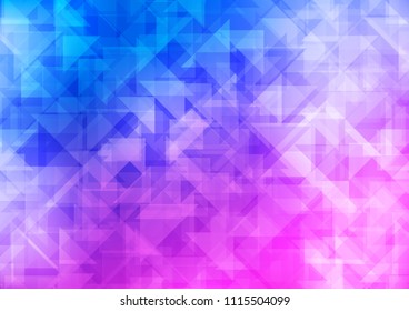 Light Pink, Blue vector hexagon mosaic triangle mosaic. Brand new colored illustration in blurry style with gradient. The textured pattern can be used for background.