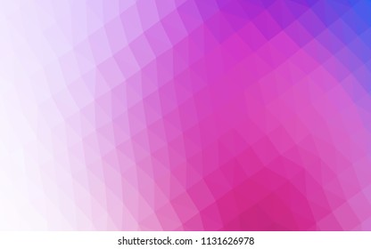 Light Pink, Blue vector hexagon mosaic template. Creative geometric illustration in Origami style with gradient. The textured pattern can be used for background.