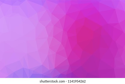 Light Pink, Blue vector hexagon mosaic cover. Geometric illustration in Origami style with gradient.  The polygonal design can be used for your web site.