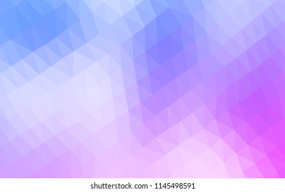 Light Pink, Blue vector hexagon mosaic template. A vague abstract illustration with gradient. A completely new template for your business design.