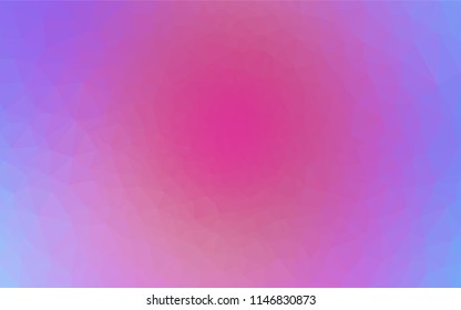 Light Pink, Blue vector hexagon mosaic cover. Shining illustration, which consist of triangles. The best triangular design for your business.