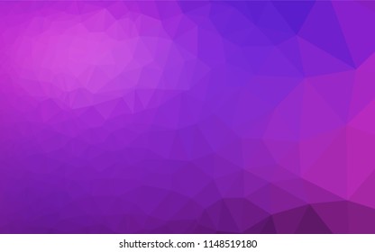 Light Pink, Blue vector hexagon mosaic cover. Triangular geometric sample with gradient.  The template can be used as a background for cell phones.