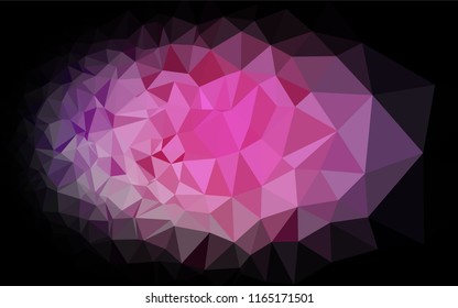 Light Pink, Blue vector hexagon mosaic template. Modern geometrical abstract illustration with gradient. The best triangular design for your business.