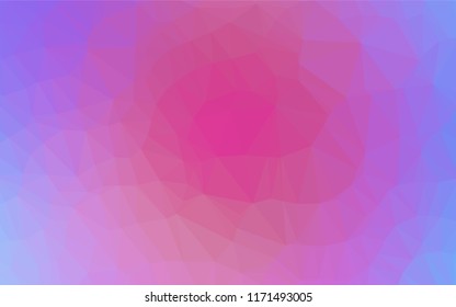 Light Pink, Blue vector hexagon mosaic cover. A sample with polygonal shapes. Triangular pattern for your business design.