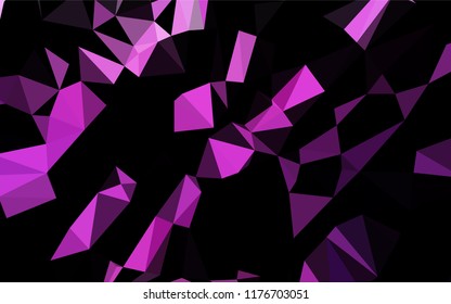 Light Pink, Blue vector hexagon mosaic cover. A completely new color illustration in a vague style. The best triangular design for your business.