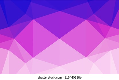 Light Pink, Blue vector hexagon mosaic template. An elegant bright illustration with gradient. The polygonal design can be used for your web site.