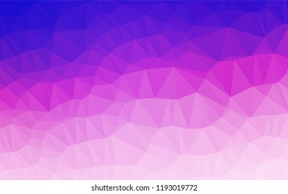 Light Pink, Blue vector hexagon mosaic template. Creative geometric illustration in Origami style with gradient. Triangular pattern for your business design.
