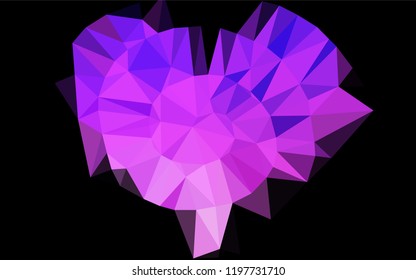 Light Pink, Blue vector hexagon mosaic template. Colorful illustration in abstract style with gradient. The polygonal design can be used for your web site.