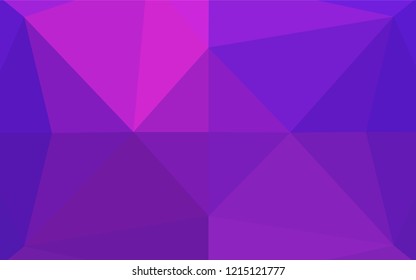 Light Pink, Blue vector hexagon mosaic cover. Triangular geometric sample with gradient.  A completely new design for your business.