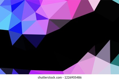 Light Pink, Blue vector hexagon mosaic template. A sample with polygonal shapes. Triangular pattern for your business design.
