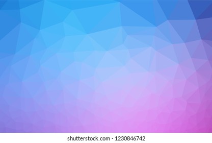 Light Pink, Blue vector hexagon mosaic texture. An elegant bright illustration with gradient. The completely new template can be used for your brand book.