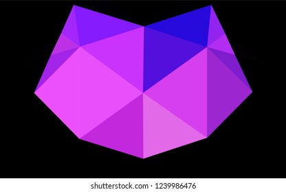 Light Pink, Blue vector hexagon mosaic texture. Creative illustration in halftone style with gradient. The completely new template can be used for your brand book.
