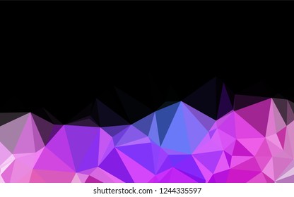 Light Pink, Blue vector hexagon mosaic template. A completely new color illustration in a vague style. Triangular pattern for your business design.