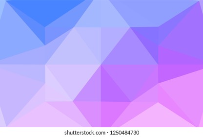 Light Pink, Blue vector hexagon mosaic texture. Shining illustration, which consist of triangles. The completely new template can be used for your brand book.