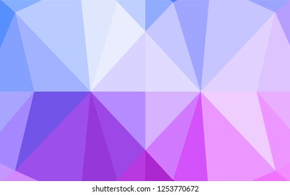 Light Pink, Blue vector hexagon mosaic template. Geometric illustration in Origami style with gradient.  Brand new style for your business design.