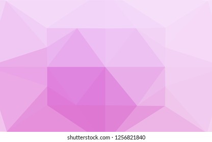 Light Pink, Blue vector hexagon mosaic template. Creative geometric illustration in Origami style with gradient. A completely new design for your business.