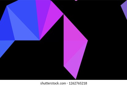 Light Pink, Blue vector hexagon mosaic texture. Geometric illustration in Origami style with gradient.  A new texture for your design.