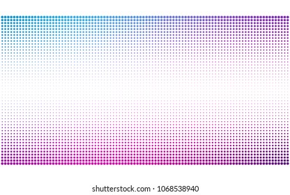 Light Pink, Blue vector illustration which consist of circles. Dotted gradient design for your business. Creative geometric background in halftone style with colored spots.